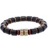 Tendência da moda personalidade europeia e americana transfronteiriça pulseira de contas de madeira preta retrô artesanal para homens pulseira atacado