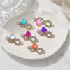 Colgante Doble Piedra Preciosa Corazón Colgante DIY Collar Pulsera Accesorios Piezas de Joyería Directo del Fabricante, Se Puede Mezclar al por Mayor para Ventas Transfronterizas