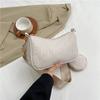 Verão Nova Bolsa de Ombro Casual Simples 2024 Nova Carta Tecida Bolsa Trabalho Commuter Crossbody Crescent Bolsa
