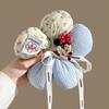 Diadema Scrunchie de Lunares Florales de Mickey Lindo Peluche para Moño Accesorio para el Cabello Desgastado de Princesa para Mujeres