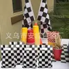 Bolsa de Mão Xadrez Preto e Branco Bolsa de Presente Pronta para Usar de Mão Bolsa de Presente Criativa de Luxo Sacola de Compras Atacado