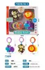 Brinquedos de Chocalho para Bebês, Chocalhos Coloridos Aleatórios de Desenho Animado para Pendurar no Berço (4 Peças em Caixa com Janela)