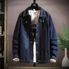 Chaqueta de Mezclilla Estilo Japonés con Parches para Trabajo para Hombre, Marca de Moda, Ropa Exterior Casual Fresca y Holgada, Top Coreano para Hombre de Primavera y Otoño