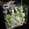 Caixa de Flor Acrílica Transparente Rosa DIY Quadrada Caixa de Presente Caixa de Exibição de Presente de Flor Caixa para Arranjo de Flores Rosas Top de Linha