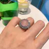 Huabi Joyería Hielo Fluorescente Redondo Violeta Temperamento Calcedonia Colgante Regalo de Cumpleaños para Mujer 14*14