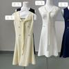 Vestido de Lã Tricotado Sem Mangas para Celebridade Xiaoxiang Saia Curta Feminina Temperamento Nobre Alta Qualidade Atacado de Fábrica