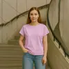 Camiseta de Manga Corta de Algodón Puro 160g, Nueva Primavera Transfronteriza 2025, para Mujer, Holgada y Cómoda, Casual Diario, Top de Cuello Redondo