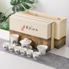 Juego de té kung fu de 10 piezas de porcelana de jade mate, traje de regalo de negocios estilo chino de alta calidad, caqui Ruyi, venta al por mayor