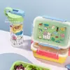 Conjunto de lancheira e copo de água de desenho animado para estudante, lancheira portátil para piquenique ao ar livre, lancheira de frutas para micro-ondas