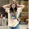 Gran Venta Precio Especial Puesto Callejero Ropa Talla Grande Ropa de Verano Nueva Moda Camiseta de Manga Corta Mona Lisa Tops para Mujer Tendencia