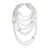 Collar de perlas en capas con cuentas transfronterizo europeo y americano, cadena para la clavícula estilo fiesta vintage, lujo ligero, accesorio versátil de alta gama para mujer