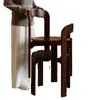 Venta Caliente Silla de Comedor Vintage de Madera Maciza Nórdica Hogar Retro Sala de Estar Simple Rey Silla Moderna Apartamento Pequeño Dopamina