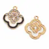 Colgante Individual DIY Transfronterizo con Trébol de Cuatro Hojas Incrustado de Diamantes Colgante de Collar Accesorios de Joyería Directo del Fabricante, Se Puede Mezclar