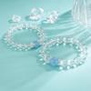 Pulsera de Cristal Blanco Plateada Pulsera de Cristal para Niñas Nueva Pulsera Nicho de Lujo Ligero Fabricante Directo Pulsera para Mejor Amiga