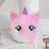 Porta-moedas de unicórnio brinquedo de pelúcia cabelo longo Bolsa infantil estudantil portátil armazenamento bolsa para fones de ouvido porta-moedas de pelúcia