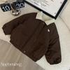 Roupas de Algodão para Crianças 25 Inverno Meninos e Meninas Marca da Moda Jaqueta Acolchoada Bebê Menino Desenho Animado Cachorrinho Uniforme de Baseball Jaqueta com Gola t