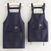 Avental de Lona da Moda para Cozinha Doméstica e Catering Avental Especial para Adultos Roupas de Trabalho Resistentes ao Desgaste Respirável Logotipo Estampado Feminino