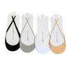 Calcetines Invisibles para Tacones Altos de Mujer Media Palma Boca Baja Color Sólido Tira Sin Caída Verano Algodón Delgado Color Piel Calcetines Tipo Barco Set