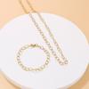 Europeu e Americano de comércio exterior moda simples de metal oco O-cadeia requintado presente pulseira colar conjunto de jóias Atacado