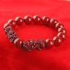 Pulsera Pixiu de Cinabrio Oro Púrpura Círculo Sencillo Cuero Huxiu Hombres y Mujeres Pulsera Pixiu de Pareja Año del Zodíaco Pulsera Roja Doble Pixiu