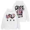 Camiseta de manga corta lavada estampada de hip-hop americano transfronterizo Juice wrld Cuello redondo holgada casual Sudadera con capucha para hombre