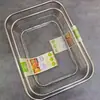 Cesta Cuadrada de Malla de Alambre de Acero Inoxidable Cesta de Malla Cesta de Almacenamiento Cesta de Frutas Almacenamiento de Palillos Plato para Frutas Cesta Escurridora Cesta de Almacenamiento para Copas de Vino
