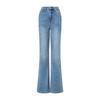 Jeans Flares de Cintura Alta Elástico Primavera e Verão para Mulheres Atacado Jeans Lavado Retrô Azul Slim Fit e Emagrecedor