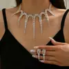 Joias Transfronteiriças Mais Vendidas Atacado Joias da Moda Festa Feminino Strass Conjunto de Colar e Brincos de Polvo Cool
