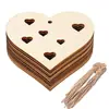 Piezas de Madera con Forma de Corazón Creativas Transfronterizas Día de San Valentín DIY Piezas de Madera en Blanco Colgantes Decorativos con Forma de Corazón Pintados a Mano Artesanías Decorativas