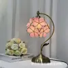 Abajur de mesa Tiffany pétala, estilo vintage, estilo retro Velho Xangai República da China, abajur de mesa para quarto cabeceira pétala vidro protetor de olhos
