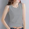 Camisola de Color Sólido Nueva de Verano 2026 para Mujer, Capa Base Simple Versátil, Top sin Mangas de Estilo Nicho para Ropa Exterior