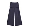 Pantalones de Chándal "Canguro" con Puños Ajustables, Pierna Ancha, Dobladillo Amplio, Estilo Americano, Cintura Alta, Holgados, Color Sólido, Pantalones Largos Casuales para Mujer