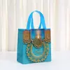 Bolsa de TNT Nueva para Diwali Transfronteriza, Hermoso Bolso Morado para el Festival de la Lámpara de Aceite, Bolsa Impermeable Creativa Personalizada para Llevar