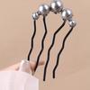 Elegante Horquilla de Perlas Horquilla de Placa de Cuatro Dientes Peineta Estilo Nacional Accesorios para el Cabello Simples Tocado Antiguo Horquilla de Cuentas Combinable