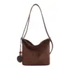 Bolso de Cubo Retro de Ante para Mujer 2026 Otoño/Invierno Nuevo Gran Capacidad Bolso de Hombro Cruzado Tote Bolso de Mano para Mujer