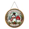 Pingente de Boneco de Neve de Madeira de Natal Transfronteiriço Artesanato Pendurado Decoração de Atmosfera de Natal Placa Redonda Placa de Porta