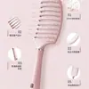 Peine de costillas grandes, peine para cabello rizado, artefacto de peinado esponjoso, peine con bolsa de aire, masaje para cabello largo y rizado, peine curvo grande