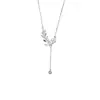Tiki Novo Colar de Prata Esterlina 925 com Pingente de Espiga de Trigo Corrente de Clavícula Doce Elegante para Mulheres Joias Estilo Menina Fresca