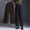 Pantalones Casuales Personalizados de Cintura Alta Sueltos Rectos de Pierna Ancha para Mujer Otoño/Invierno 2026 Engrosados Cálidos Versátiles Transpirables