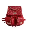 Mochila única de doble hombro, simple y elegante para ir al trabajo, patrón de diamantes, nuevo modelo principios de otoño 2026, alto atractivo estético, cadena de moda, bolso estilo universitario
