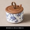Tarro Cerámico Estilo Retro Chino para Condimentos de Cocina, Recipiente para Aceite y Salsa Picante, Aceitera, Salero, Tarro para Chiles Color Azul y Blanco Bajo Esmalte para Uso Doméstico