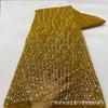Nuevo Tejido de Boda con Lentejuelas Perla Blanco Cremoso Vestido de Lujo de Industria Pesada Rendimiento Moda Encaje MN168