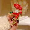 Broche Koi de la Suerte de Año Nuevo Estilo Chino Corsage Delicado para Mujer Alta Sensación Elegante Pin Hebilla para Abrigo de Año Nuevo