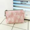 Bonita bolsa de cosméticos, nueva bolsa de cosméticos estilo coreano con lazo de encaje, monedero de gran capacidad, bolso de mano, bolso de almacenamiento para mujer.