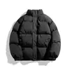 26 Invierno Nuevo Sencillo Cuello Alto Color Sólido Talla Grande Ropa de Algodón Casual Engrosada Mantenimiento del Calor Ropa Tipo Panal Ropa de Algodón para Hombre Chaqueta