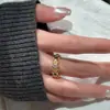 Anillo de Encaje Estilo Corte Plata de Ley S925 Diseño de Nicho Medieval Antiguo Francés Entrada Lujo vintage Anillo de Circonita Verde