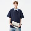 Camiseta masculina de manga curta com costura pesada e estilo americano 2025, moda primavera e verão, design de marca, Sense Lag, camisa polo de meia manga