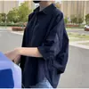 Punto 2024 Primavera y Verano Nuevo Estilo Coreano Espalda Hueca Manga Media Versátil Holgado Delgado Camisa de Algodón Top para Mujer
