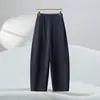 Calças Casuais de Linho Tencel para Mulheres, Novidade de Verão Plus-Size, Petite, Emagrecedoras, Pantalona Cropped Estilo Vovó Balão
