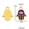 Colgante Ojo de Palma con Goteo de Aceite de Acero Inoxidable Transfronterizo Europeo y Americano para Collar Pendientes DIY Accesorios de Joyería de Moda